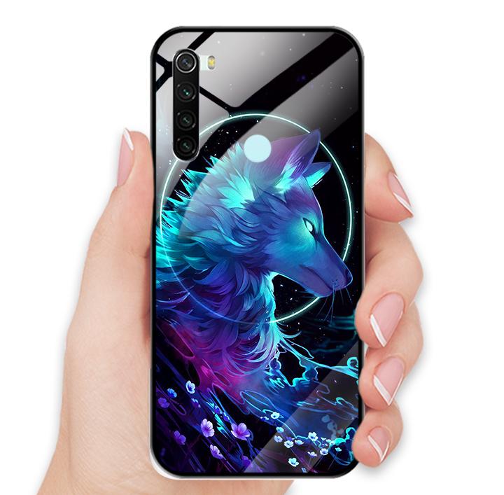 Ốp Lưng Kính Cường Lực cho điện thoại Xiaomi Redmi Note 8 - 0485 Wolf - Hàng Chính Hãng
