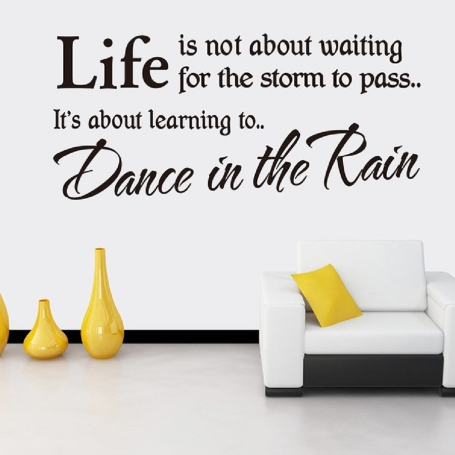 Decal dán tường chữ truyền động lực LIFE IS NOT ABOUT WAITING