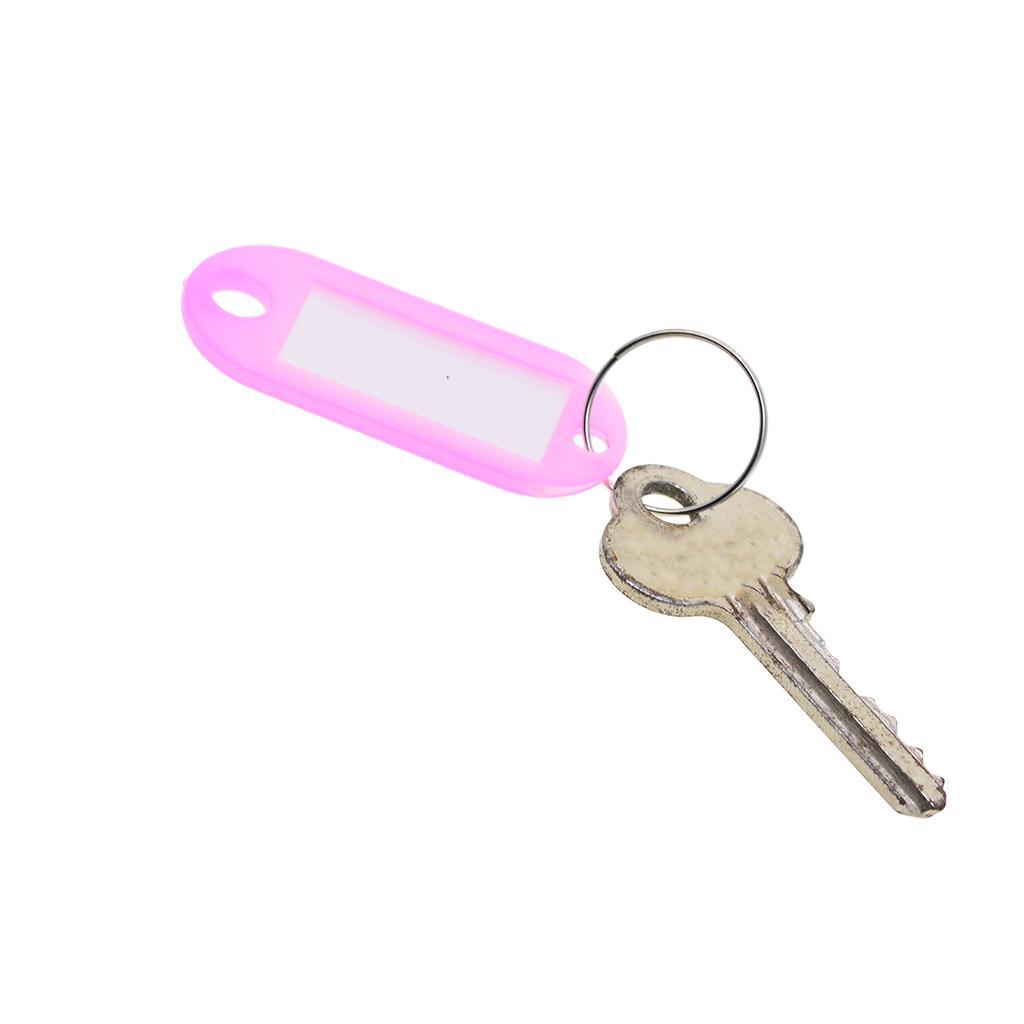 100 Pcs Assorted Plastic Key Tags ID Tags Key Rings Key Chains Key Labels