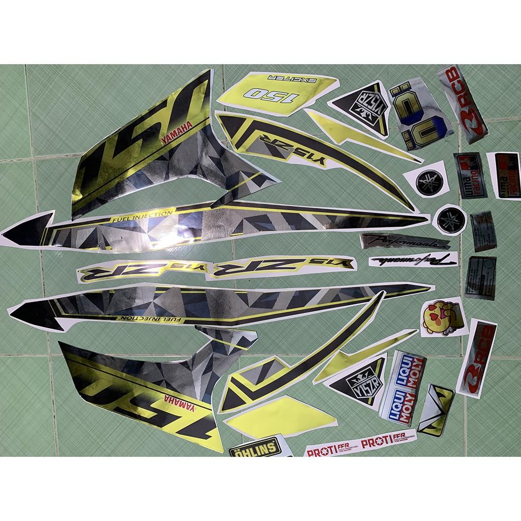 Tem exciter 150 Y15ZR vàng crom