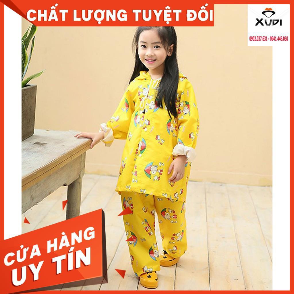 Bộ Quần Áo Mưa Vải Dù Cho Bé Chống Thấm