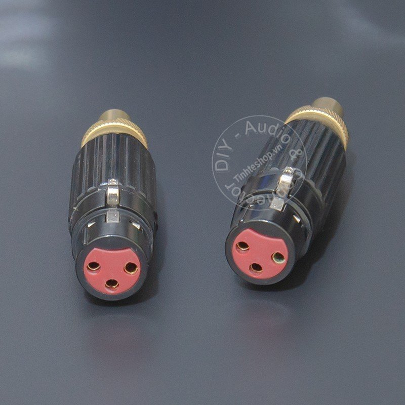 Giắc canon đực ra hoa sen 1 cặp lõi đồng mạ bạc - DIY XLR male to RCA female converter