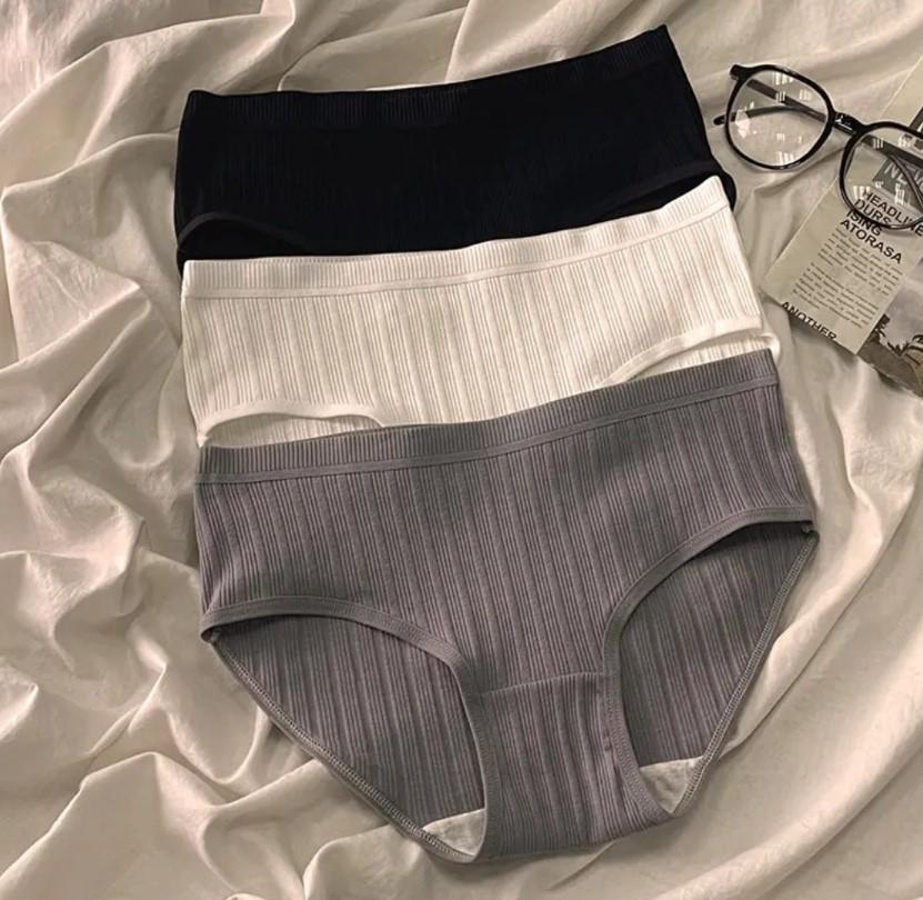 Quần lót nữ cotton gân tăm viền thun, thoáng khí, thấm hút mồ hôi, thoải mái Wo