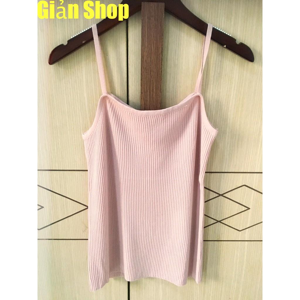 ÁO 2 DÂY DỆT KIM CỔ NGANG CO GIÃN TỐT