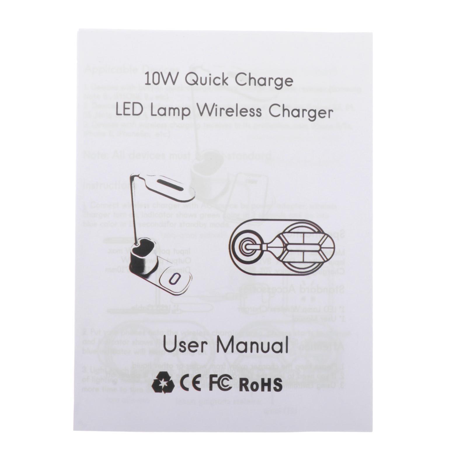 LED Desk Lamp with Wireless Charger, Table Lamp Lighting with 3 Brightness Level for Reading,Working