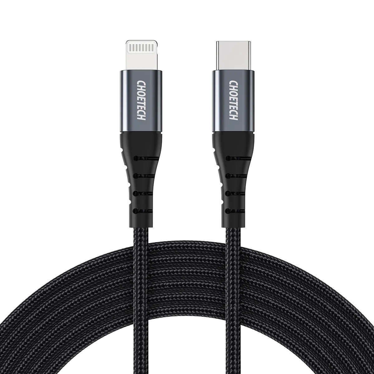 Dây Cáp Choetech USB-C 2m Chuẩn MFI - Bện nylon cao cấp IP0041- Hàng chính hãng