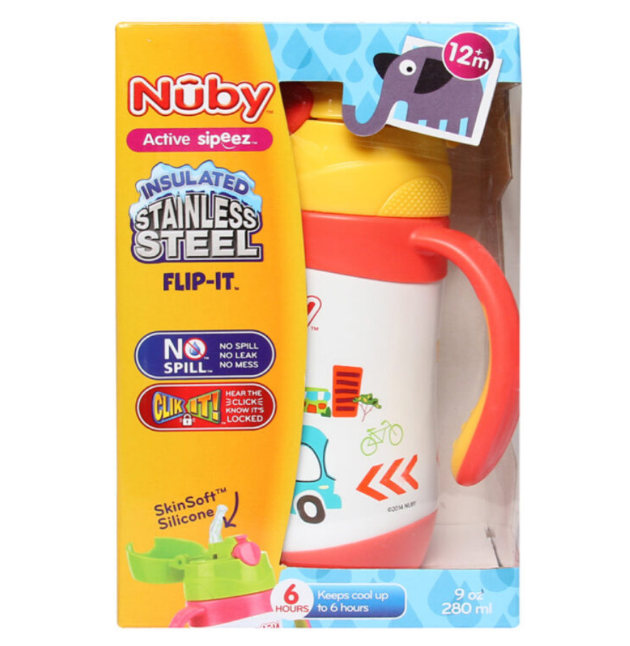 [ 10227-Nuby ] Bình uống nước giữ nhiệt bằng Inox, 2 chiều nóng lạnh, dung tích 280ml