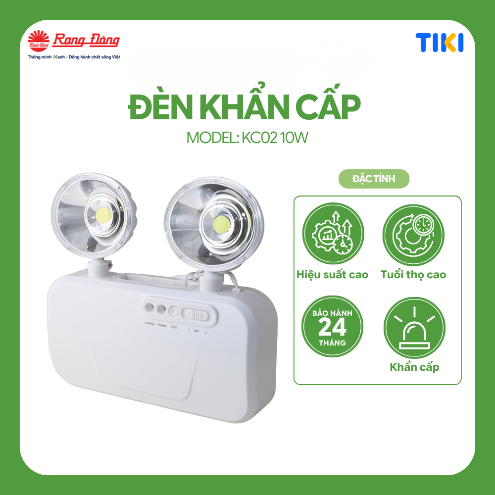 Đèn LED Chiếu sáng Khẩn cấp Rạng Đông Model: D KC02 10W