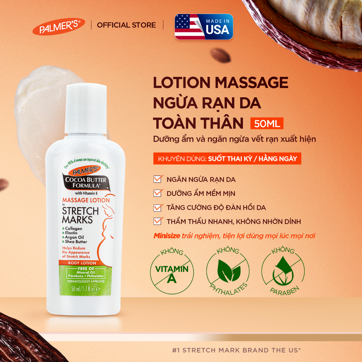 (Mini Size) Dưỡng thể ngừa rạn đầu thai kì 50ml