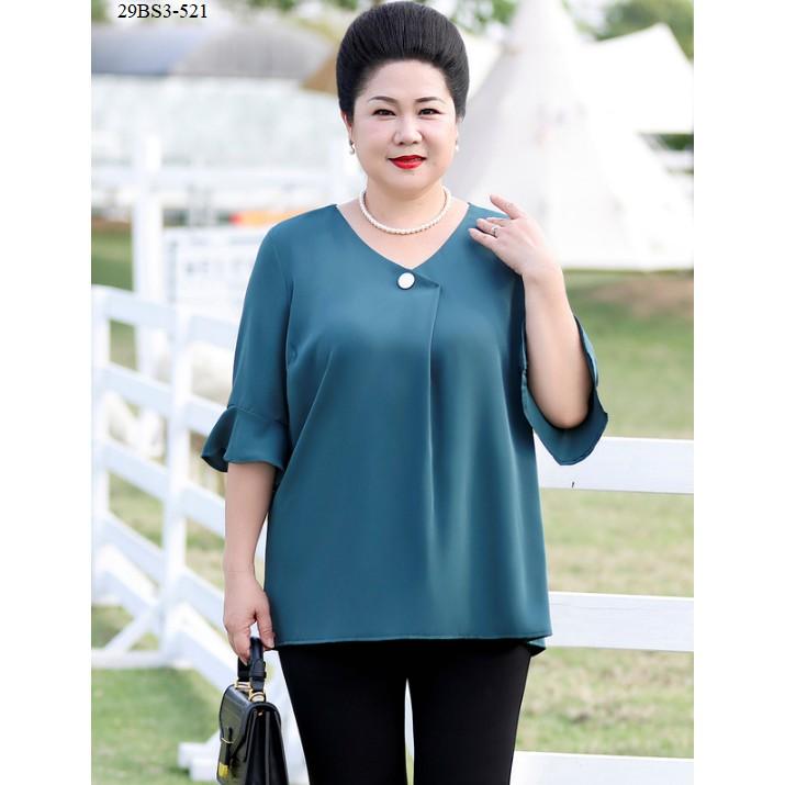 Áo kiểu đơn giản dành cho người lớn tuổi size lớn (Weighty Look) - BS3-521