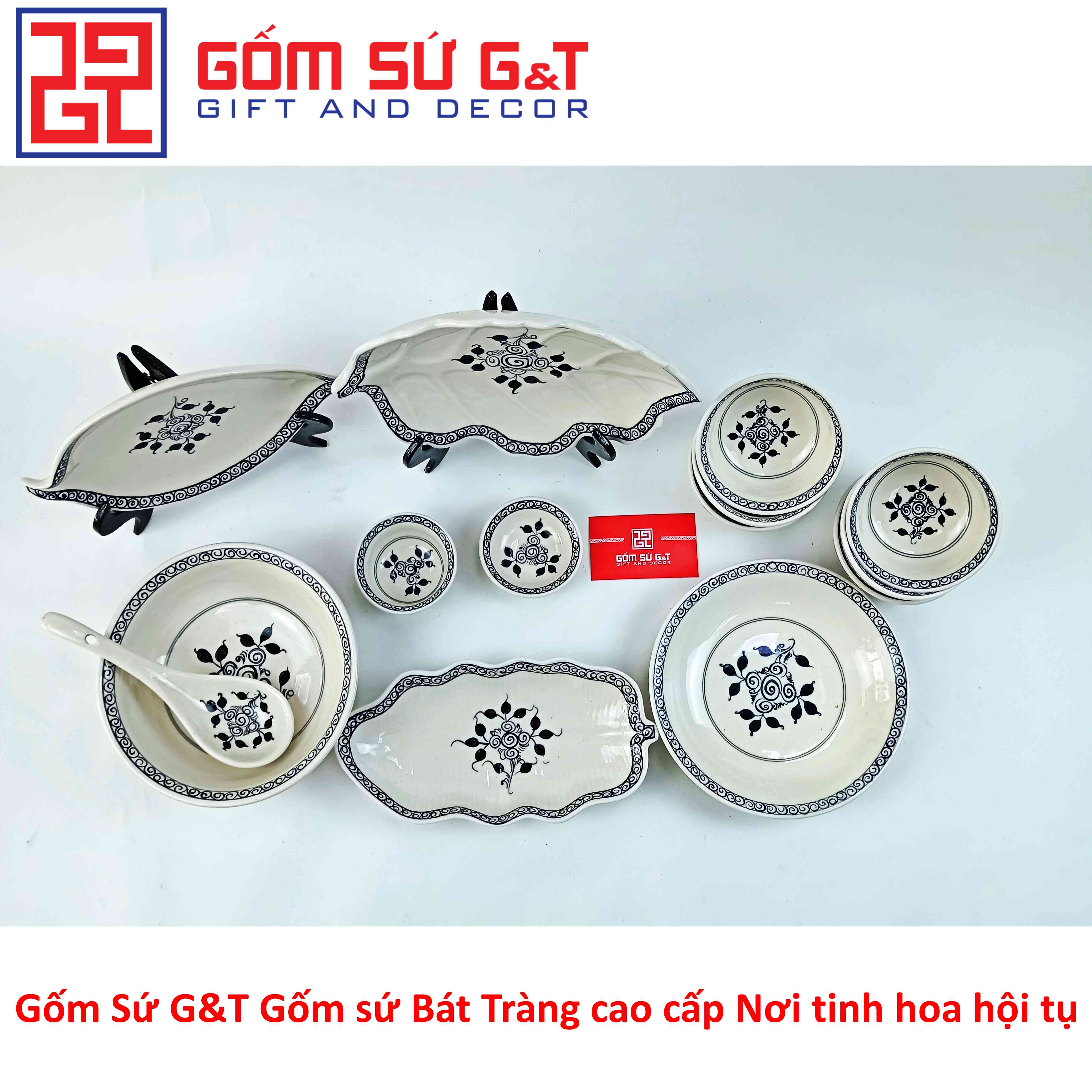 Bộ đồ ăn 6 người vẽ hoa móc Gốm Sứ G&amp;T