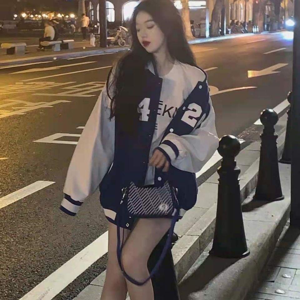 Áo khoác bomber độn bóng chày Nhật Bản polyester nhật mới mùa thu và mùa đông retro áo