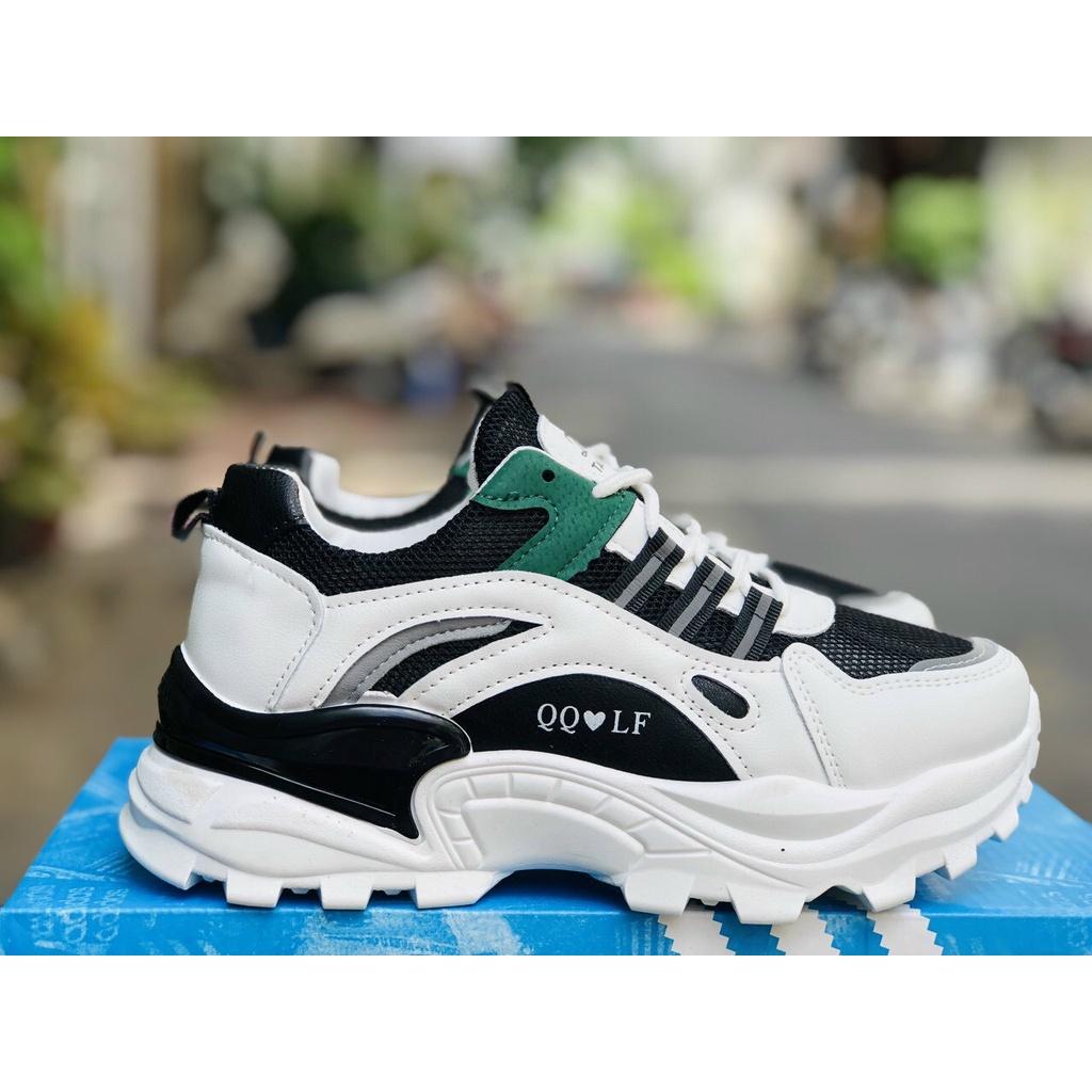 Giày sneaker nữ, giày thể thao QQLF viền phản quang đế tăng chiều cao size 35 đến 39