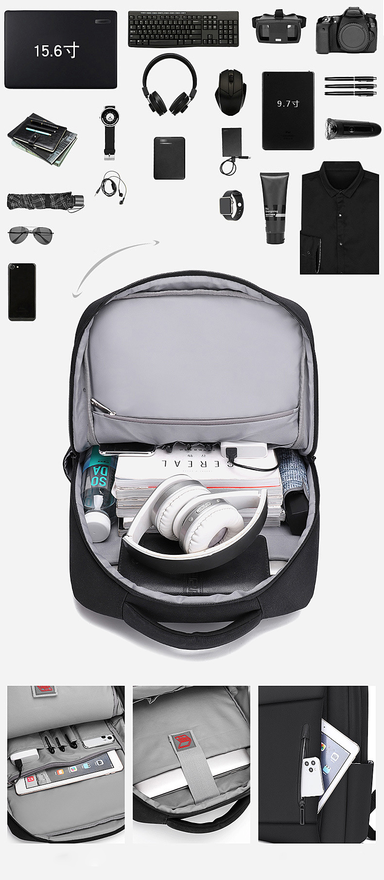 Balo Thông Minh Đa Năng Siêu Cấp Dung Lượng Lớn Chông Nước Sạc USB Tiện Lợi - Balo Doanh Nhân Business Backpack -  BL007