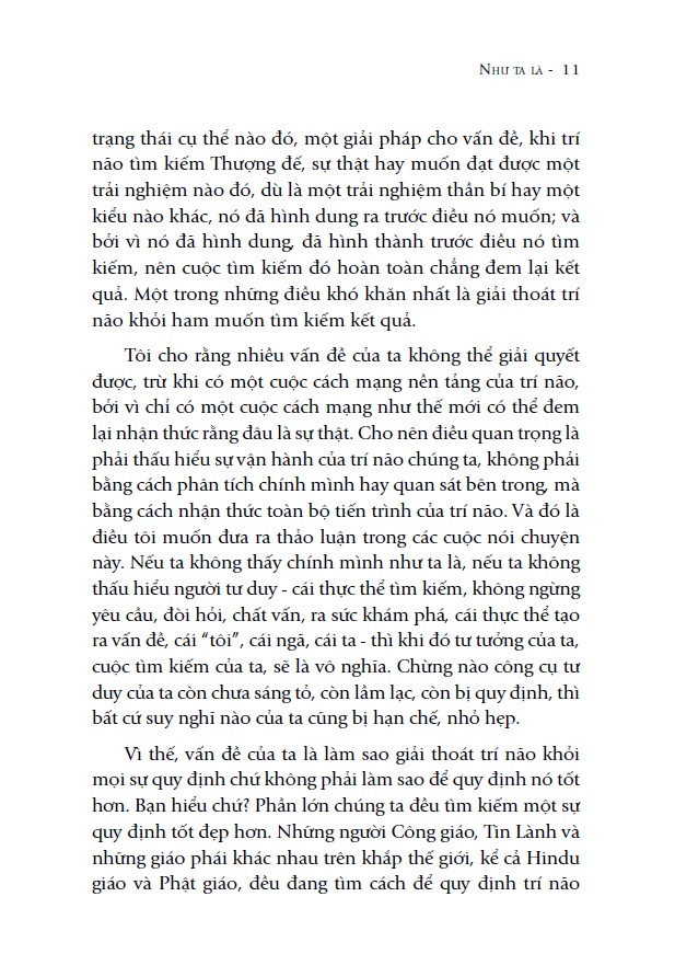 Như Ta Là - Giải thoát tâm trí khỏi mọi sự quy định