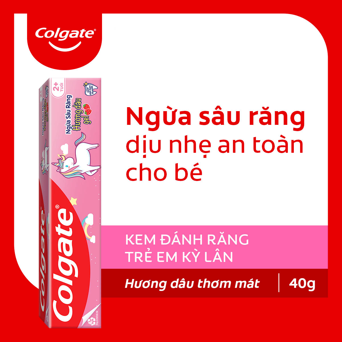 Kem đánh răng Colgate trẻ em hương dâu 40g - Kỳ Lân/Khủng Long - Giao ngẫu nhiên