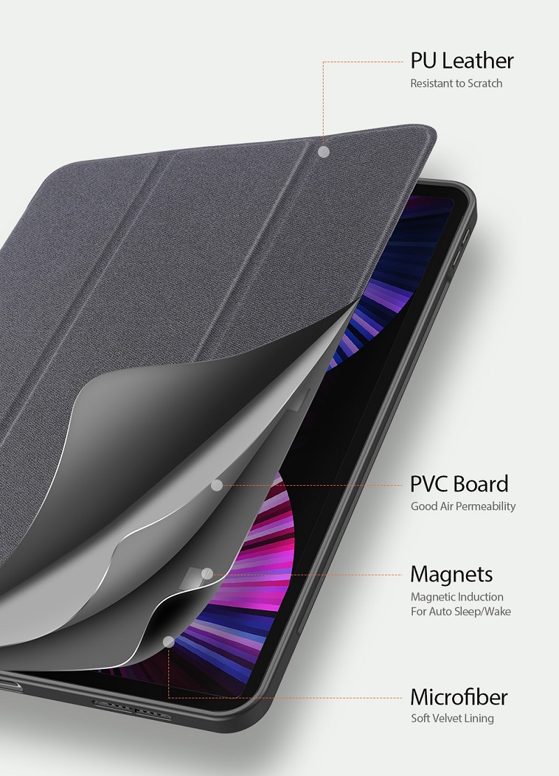 Bao da dành cho iPad Pro 11 inch 2021 Dux Ducis Domo - Hàng nhập khẩu