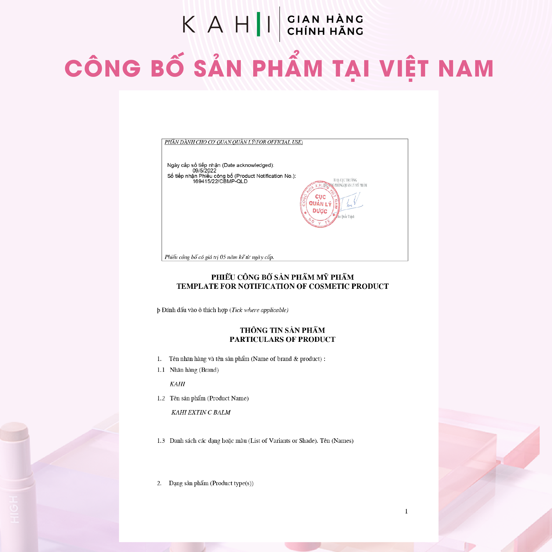 Combo 2 Thỏi Sáp Dưỡng Ẩm Kahi Extin C Balm - Mờ Thâm & Chống Lão Hoá 9g