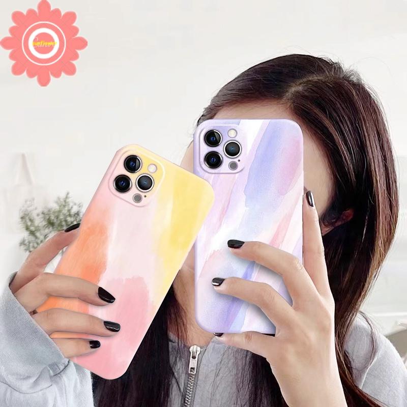 Watercolor Phone Case for Vivo Y12s Y31 2021 Y91 Y93 Y95 Y20i Y11 Y20 Y12 Y12i Y17 Y15 Y30 Y50 Y53 Y30i Y91C Y20s Y51 2020 Gradient Matte Soft Silicone Back Cover - Y3