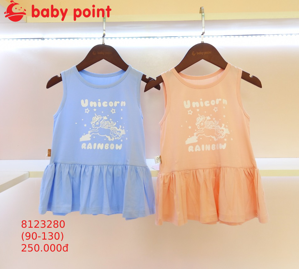 Váy cotton liền thân xinh cho bé gái