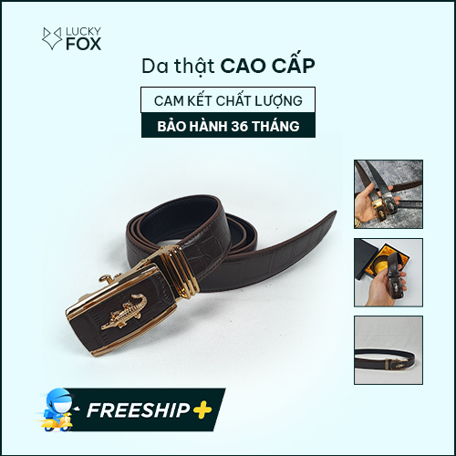 Thắt lưng dây nịt nam da bò vân cá sấu khóa trượt bản 35mm CAM KẾT Y HÌNH - BH 3 năm BL116