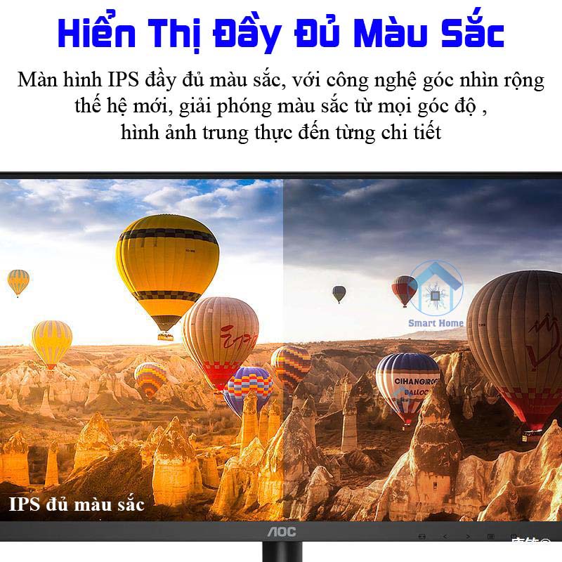 Màn Hình Máy Tính 24 Inch Full Viền AOC 24B2XHM/74 FHD 1920*1080 75HZ Cổng Kết Nối HDMI + VGA Tiện Dụng - Hàng Nhập Khẩu