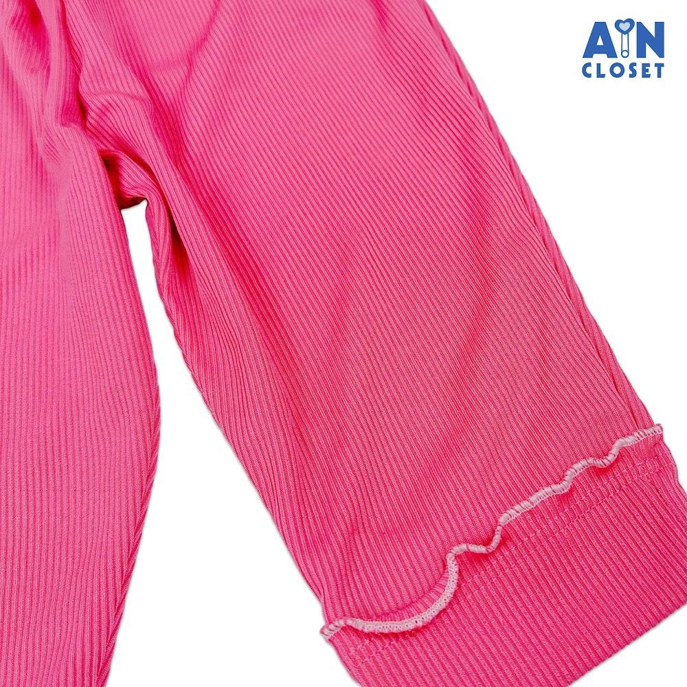 Quần Legging dài bé gái họa tiết Gân Hồng Sen Thun cotton - AICDBGYCQBB6 - AIN Closet
