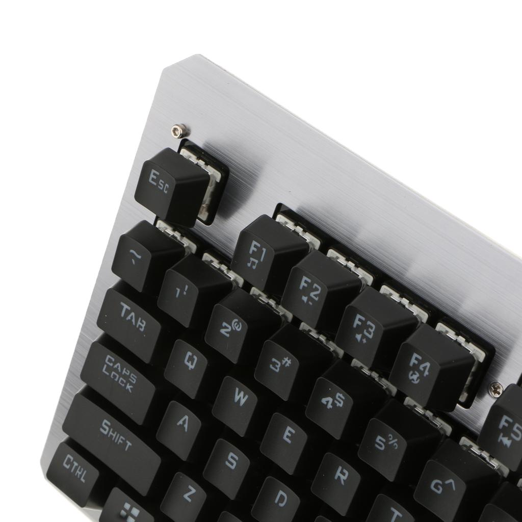 104 Keys Ergonomic Backlit Gaming Mechanical USB Wired Keyboard Blue Switch