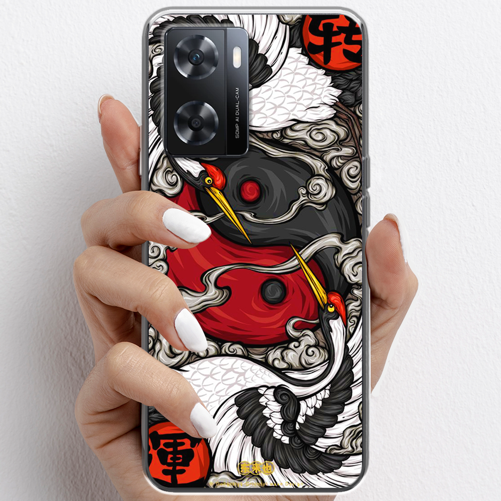 Ốp lưng cho Oppo A77s nhựa TPU mẫu Hạc âm dương