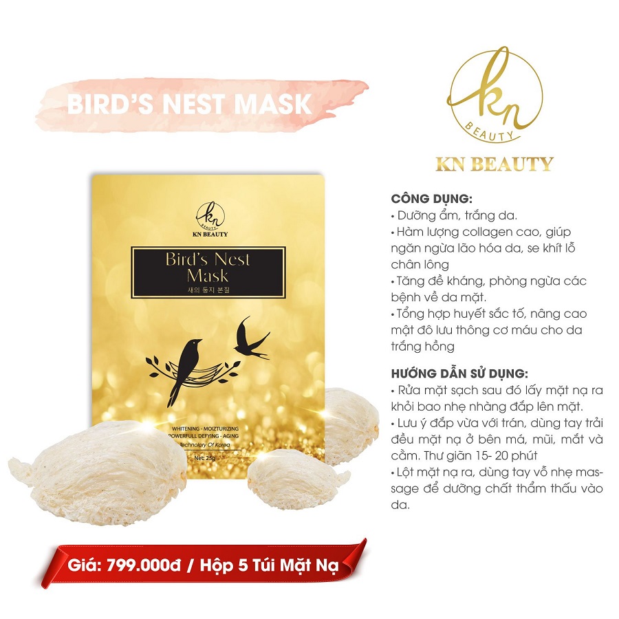 Mặt nạ dưỡng da tổ Yến collagen – KN Beauty