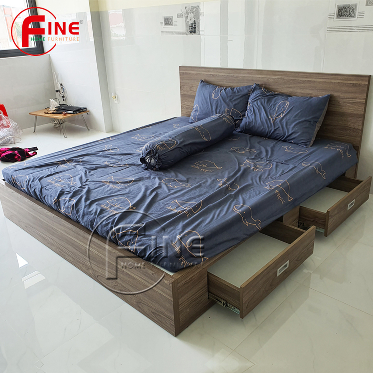 Giường Vai Đứng FINE FG157 (140cm x 200cm) Mẫu hiện đại tối giản, thiết kế đẹp sang trọng