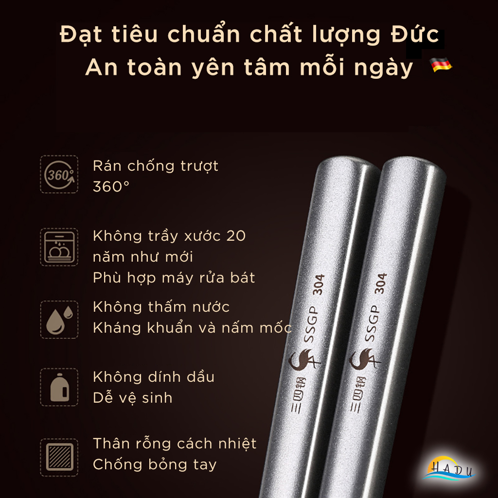 Đũa Nấu Ăn Dài Inox 304 Kiểu Nhật Cao Cấp Đạt Chất Lượng Đức SSGP