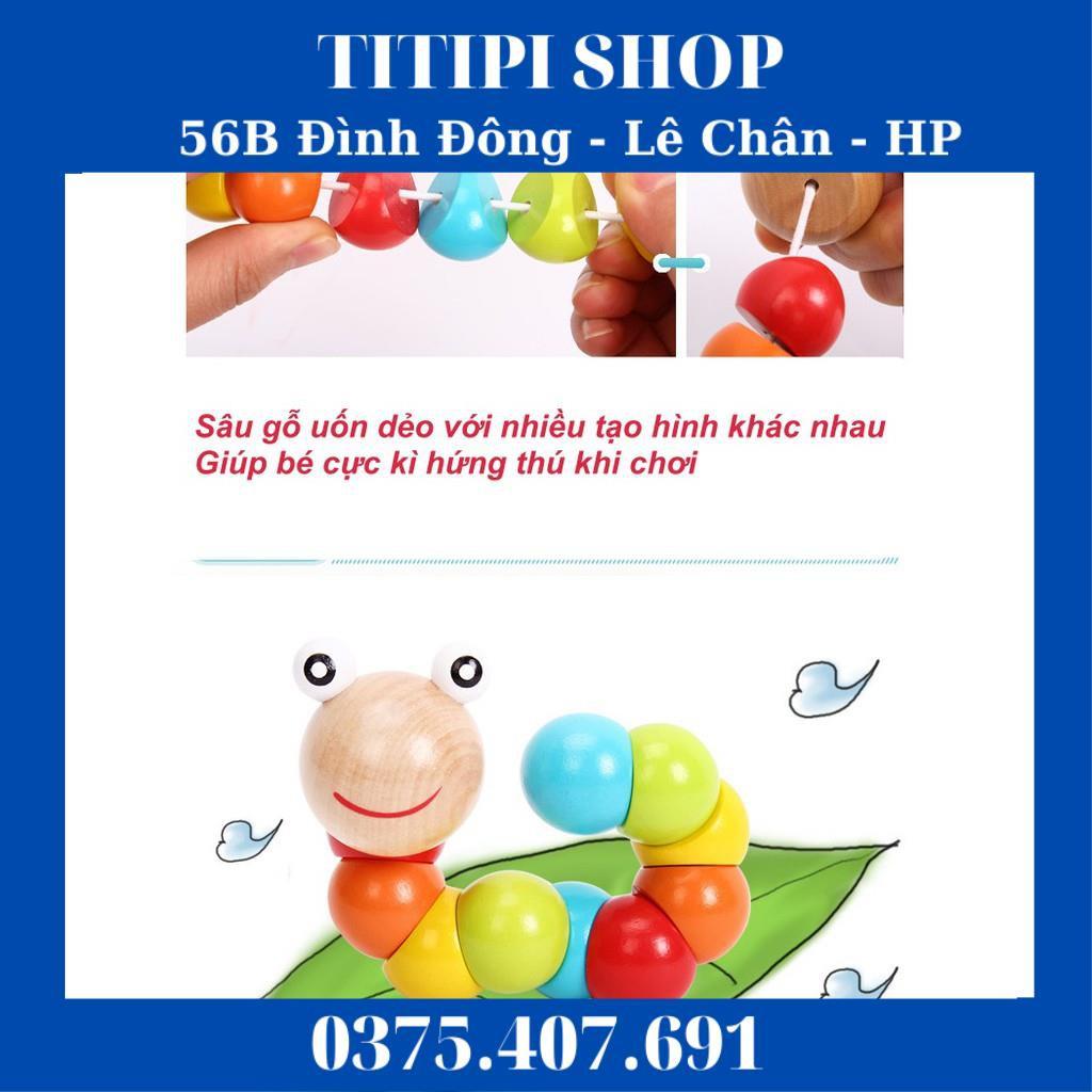 Siêu giảm giá Con sâu gỗ xinh đẹp nhiều màu sắc - Đồ chơi gỗ giúp bé luyện tay khéo léo, phân biệt màu sắc - Tamankids