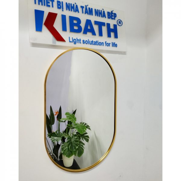 Gương Kibath KT 40x70cm Hình Bầu Dục Khung Hợp Kim Nhôm KB-142.40x70
