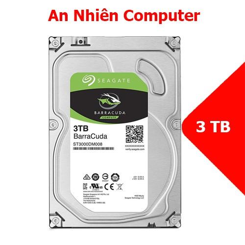 Ổ cứng HDD 3.5&quot; SEAGATE BarraCuda -Skyhawk 3TB SATA 7200RPM- Chính Hãng - Bảo Hành 24 Tháng 1 đổi 1- Refurbished