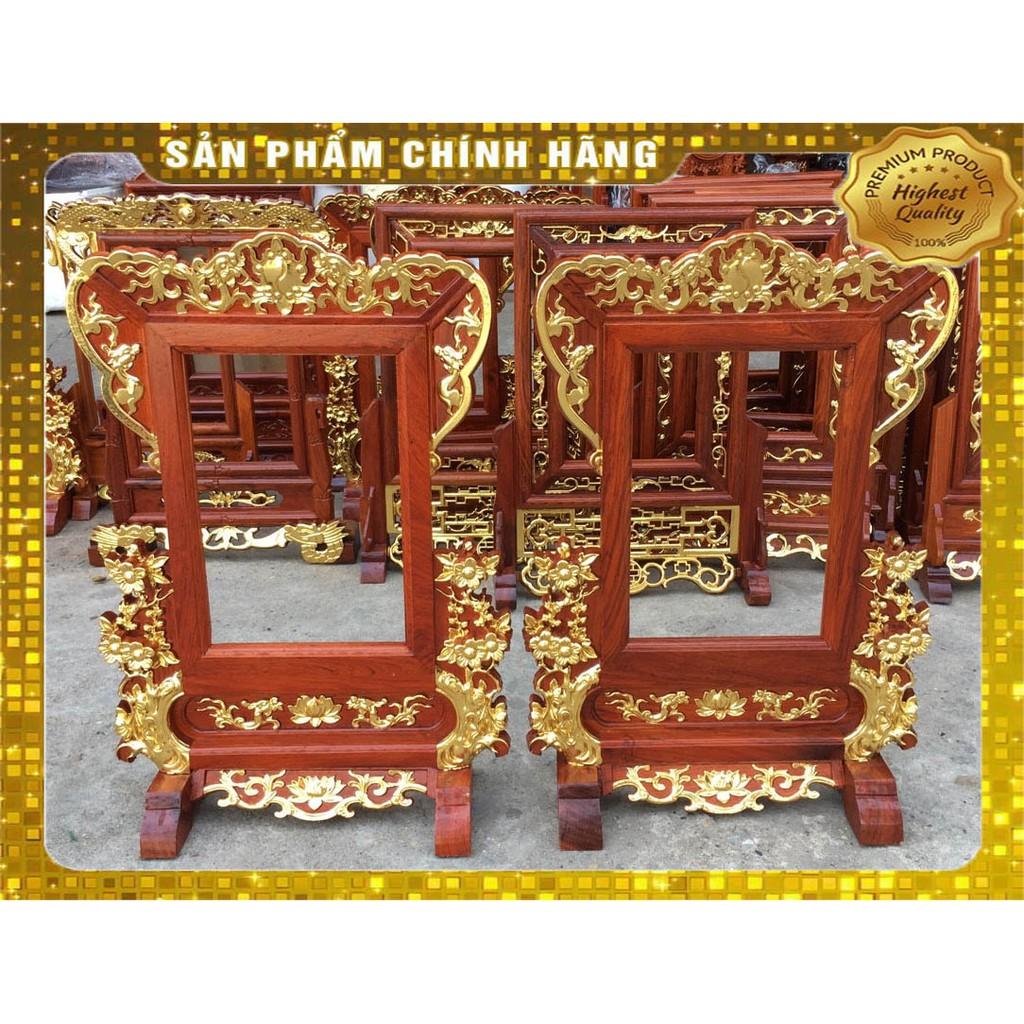 Khung ảnh thờ chạm rồng dát vàng