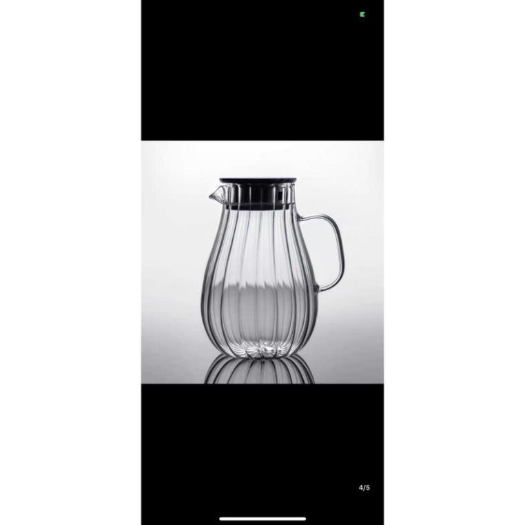 Bình nước thủy tinh khía chịu nhiệt 400*mẫu mới nhập khẩu cao cấp 1,6 lít GDTH
