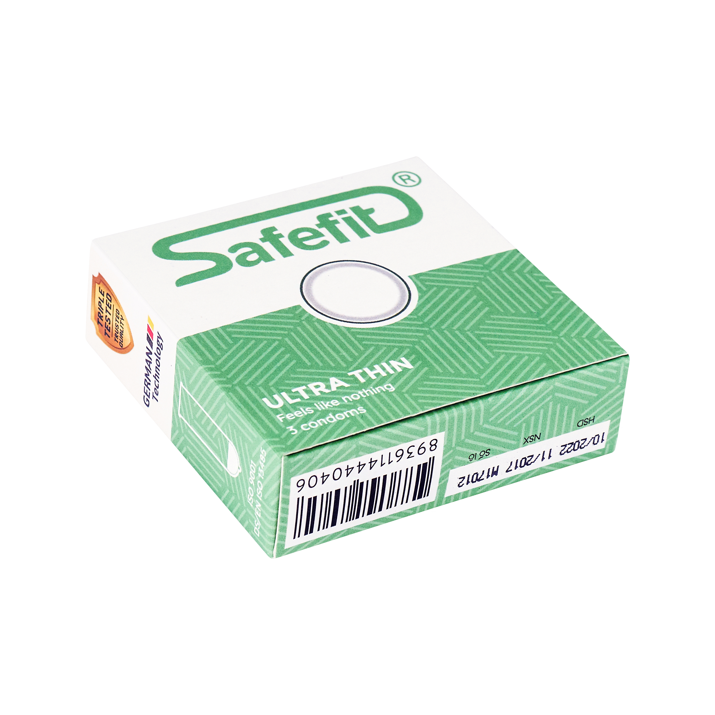 Bao cao su siêu mỏng SafeFit Untra thin - hộp 3 chiếc