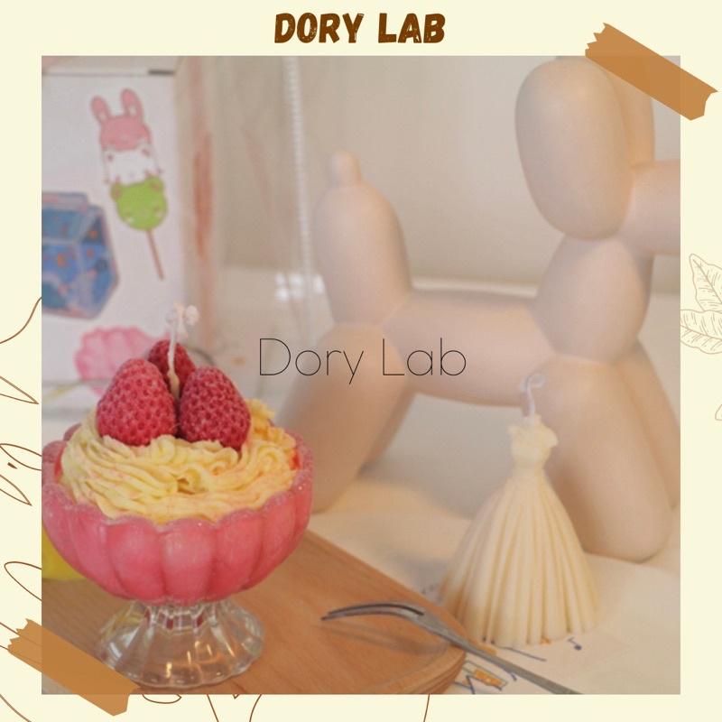 Nến Thơm Ly Kem Dâu Tây Handmade Không Khói, Quà Tặng Độc Đáo - Dory Lab