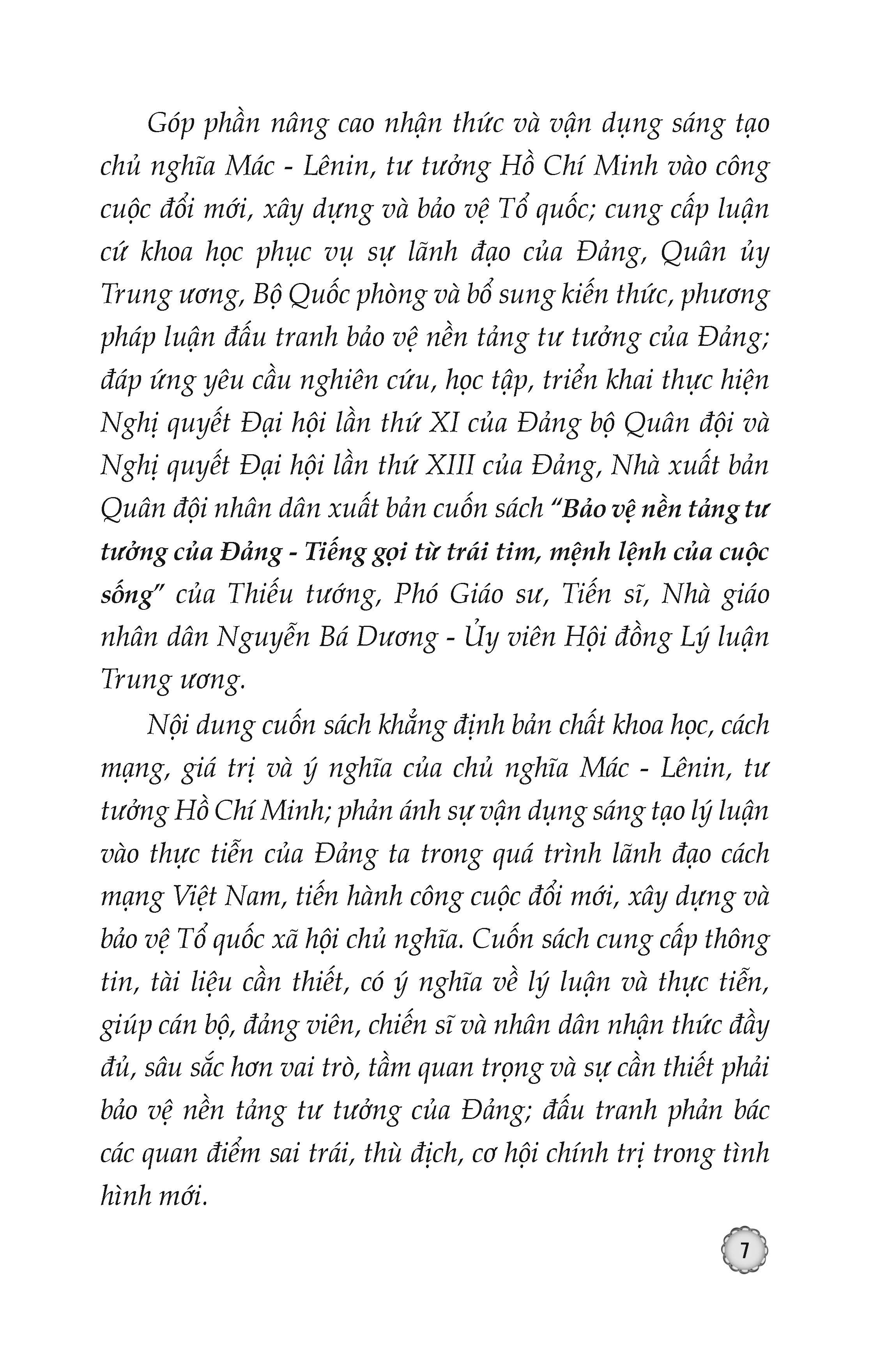 Bảo Vệ Nền Tảng Tư Tưởng Của Đảng Tiếng Gọi Từ Trái Tim, Mệnh Lệnh Của Cuộc Sống