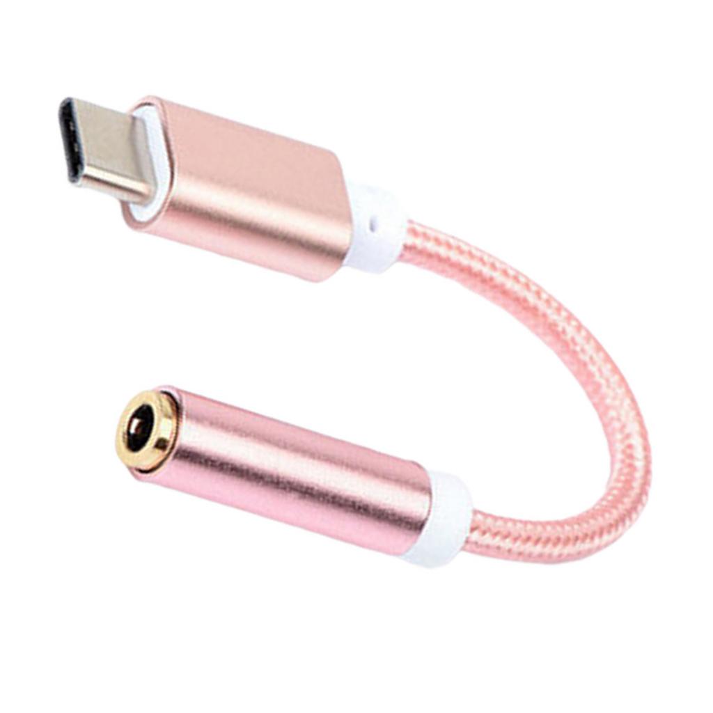 Short USB-C Type C to 3.5 mm Headphone Female Jack Adapter Earphone Audio Cable Cord