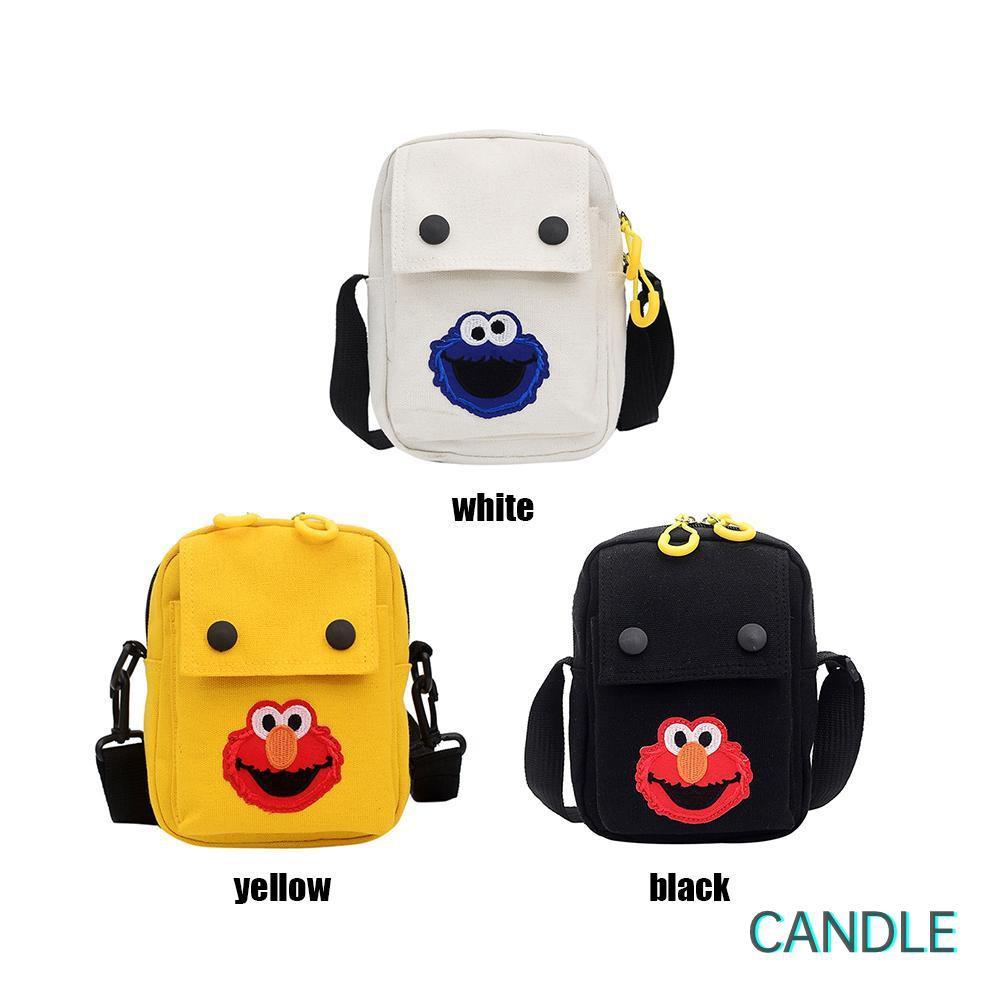 Túi Vải Canvas Đeo Chéo Họa Tiết Hoạt Hình Xinh Xắn Dành Cho Nữ