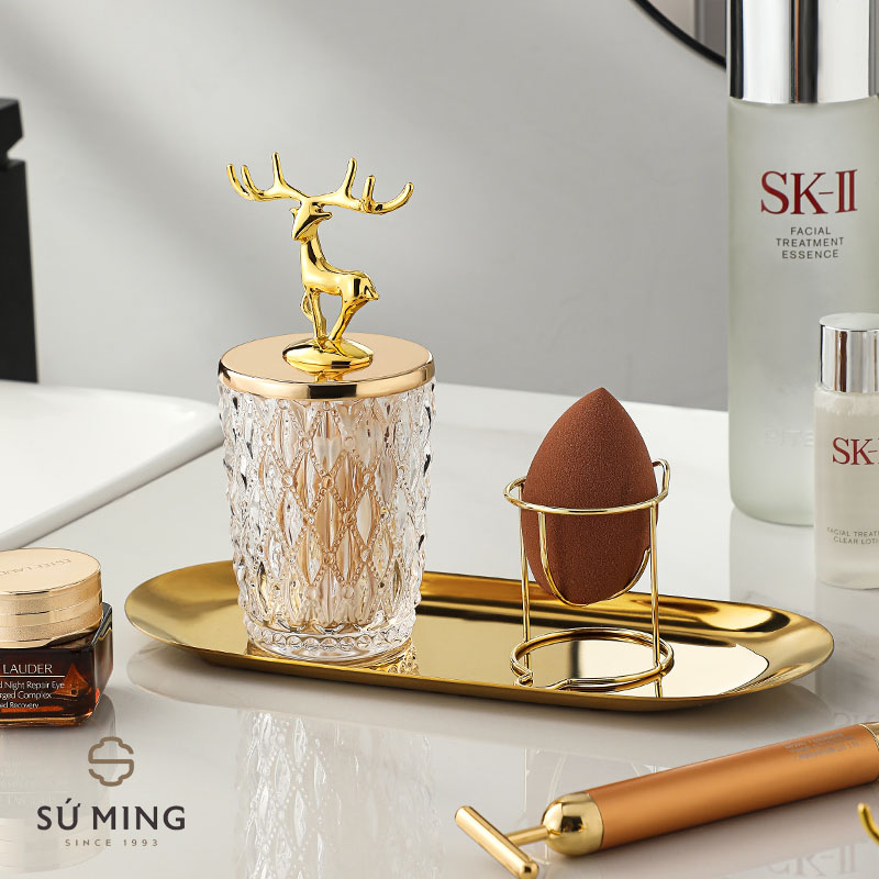 Hũ, lọ thủy tinh lưu trữ tăm, kẹo trang trí bàn uống nước sang trọng, giao hàng nhanh