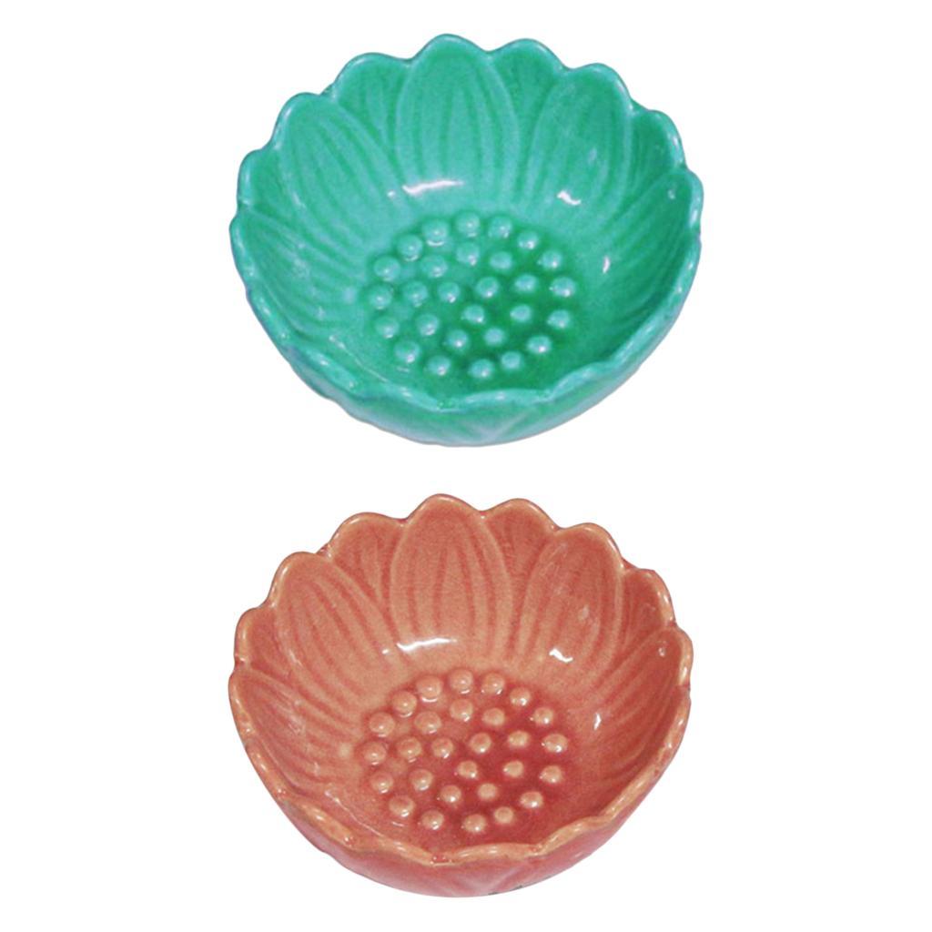 2 Pcs Replacement Ceramic Dish for Lamp Tart Oil Warmer Round 3.7" Blue