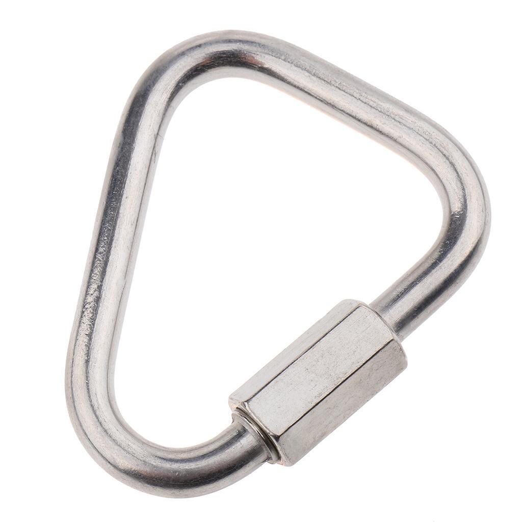 2X Outdoor Triangle Stainless Steel Carabiner Camping Keychain Quick Link 6mm