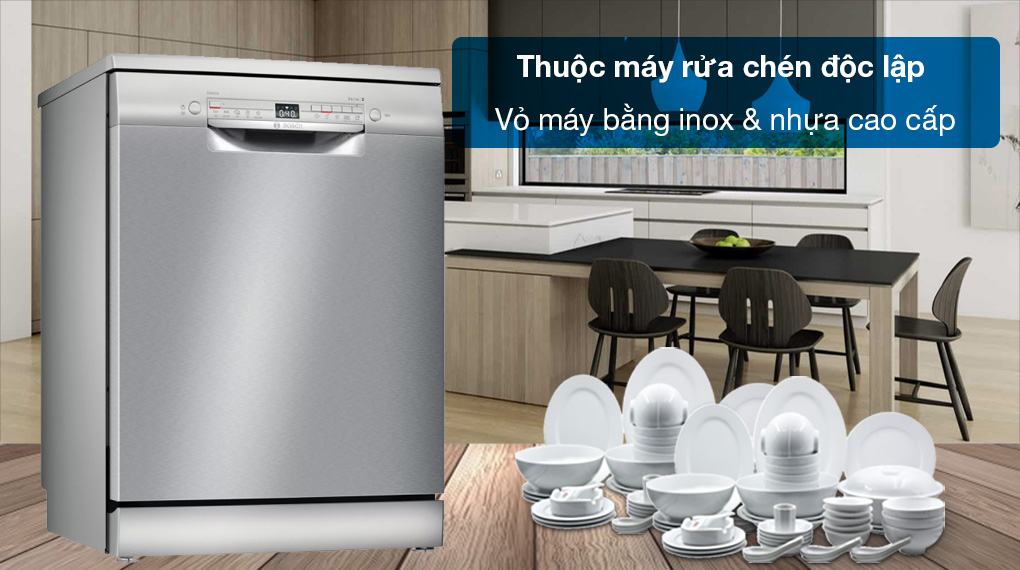 Máy Rửa chén Bát Bosch Wifi SMS2IVI61E Serie 2, thông minh tiện lợi với sức chứa 13 bộ - Hàng chính hãng