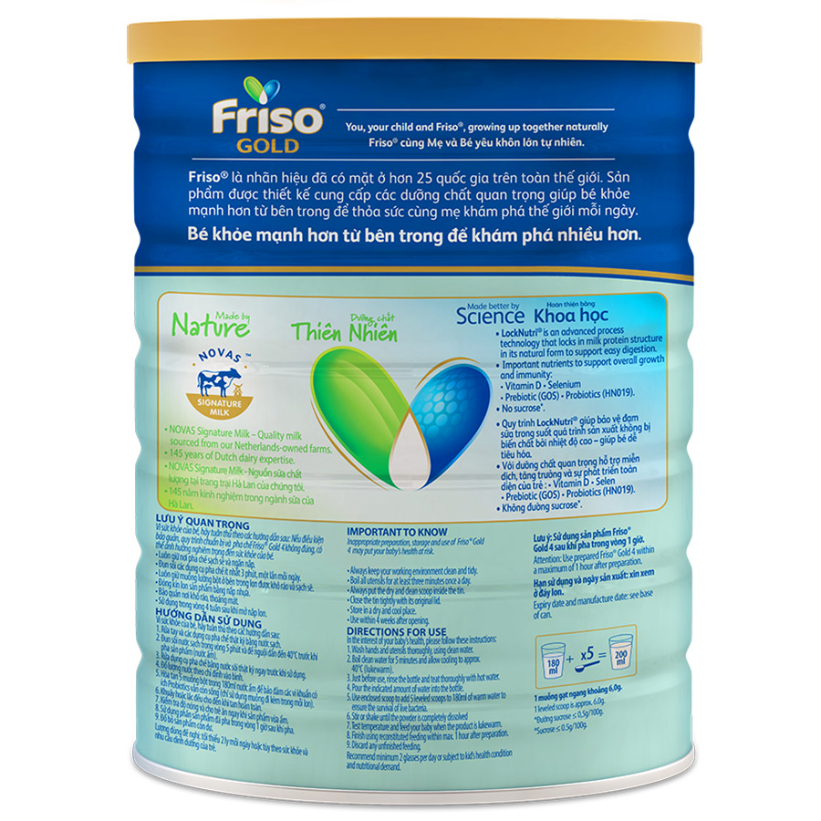 Sữa Bột Friso Gold 4 1400g (Dành Cho Trẻ Từ 2 - 6 Tuổi)