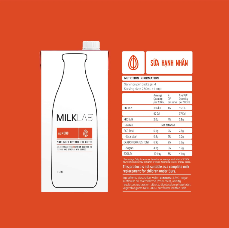 Sữa Hỗn Hợp Hạnh Nhân Milklab 1L