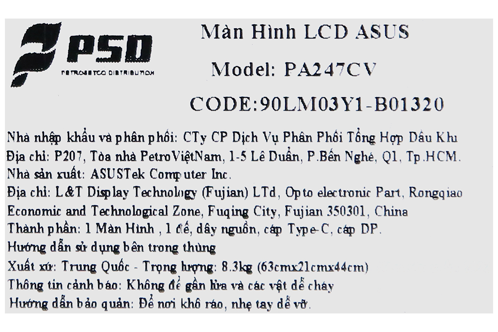 Asus LCD ProArt PA247CV 23.8&quot;F/5ms/75Hz/300cd2/HDMI/DP/Cáp Type-C/DP/Đen - Hàng chính hãng