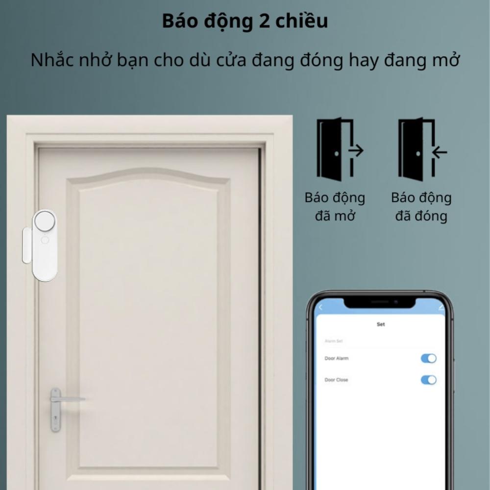 Cảm biến mở cửa wifi có còi chống trộm báo qua điện thoại HM-DS04